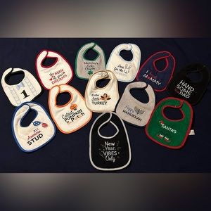 12 Holiday Bibs (Boy)-Like New